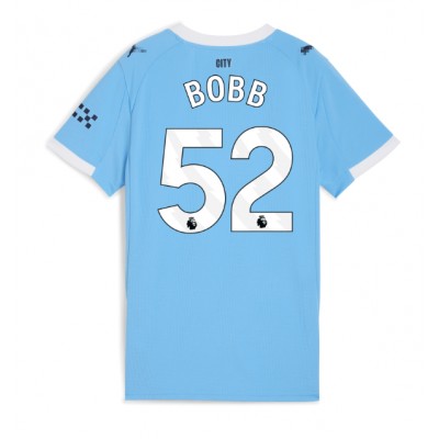 Ženski Nogometni dresi Manchester City Oscar Bobb #52 Domači 2025-26 Kratek Rokav Ženski Nogometni dresi Manchester City Oscar Bobb #52 Domači 2025-26 Kratek Rokav